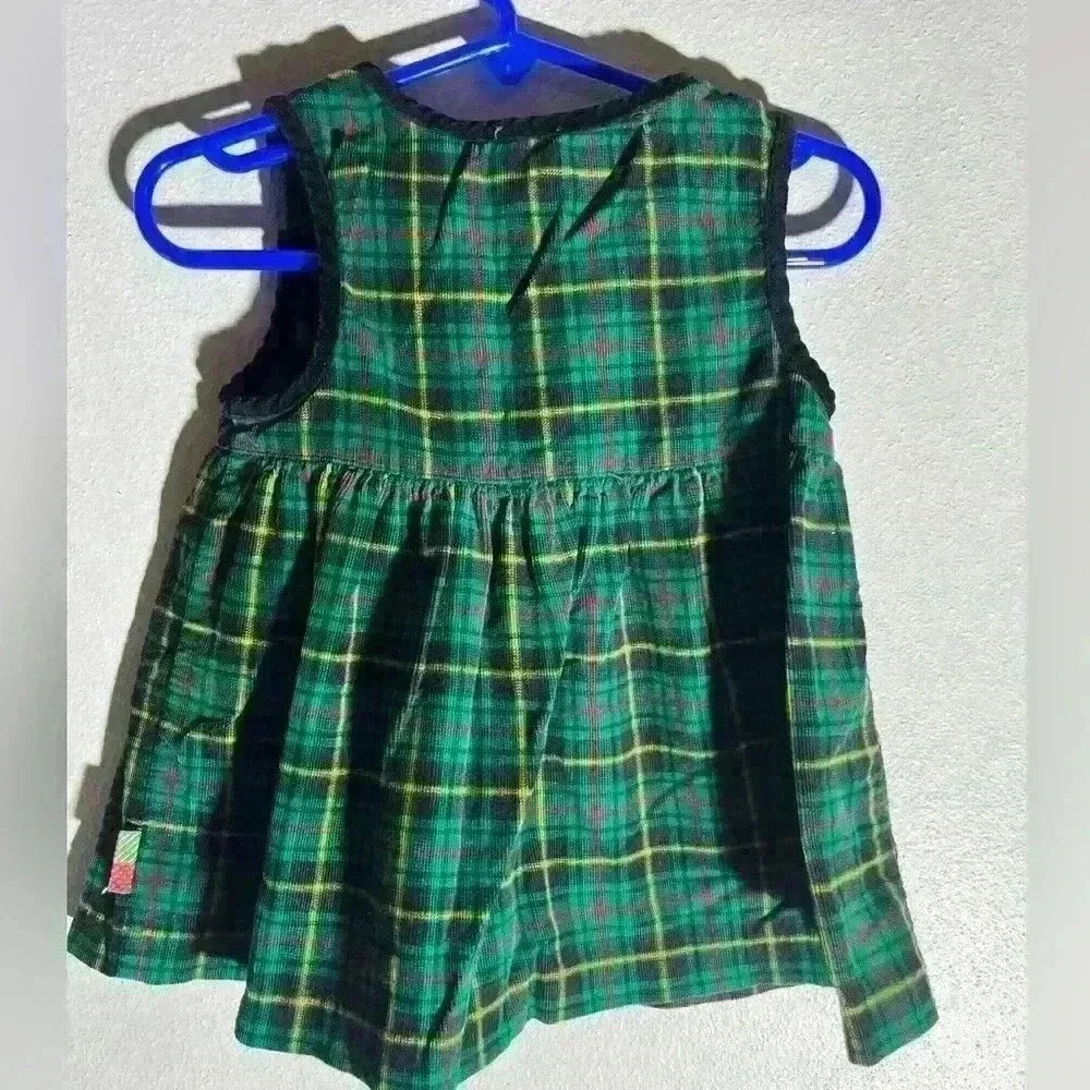 Gymboree Vintage 12-18 months 1998 Holiday Garland Green Plaid Christmas Dress
